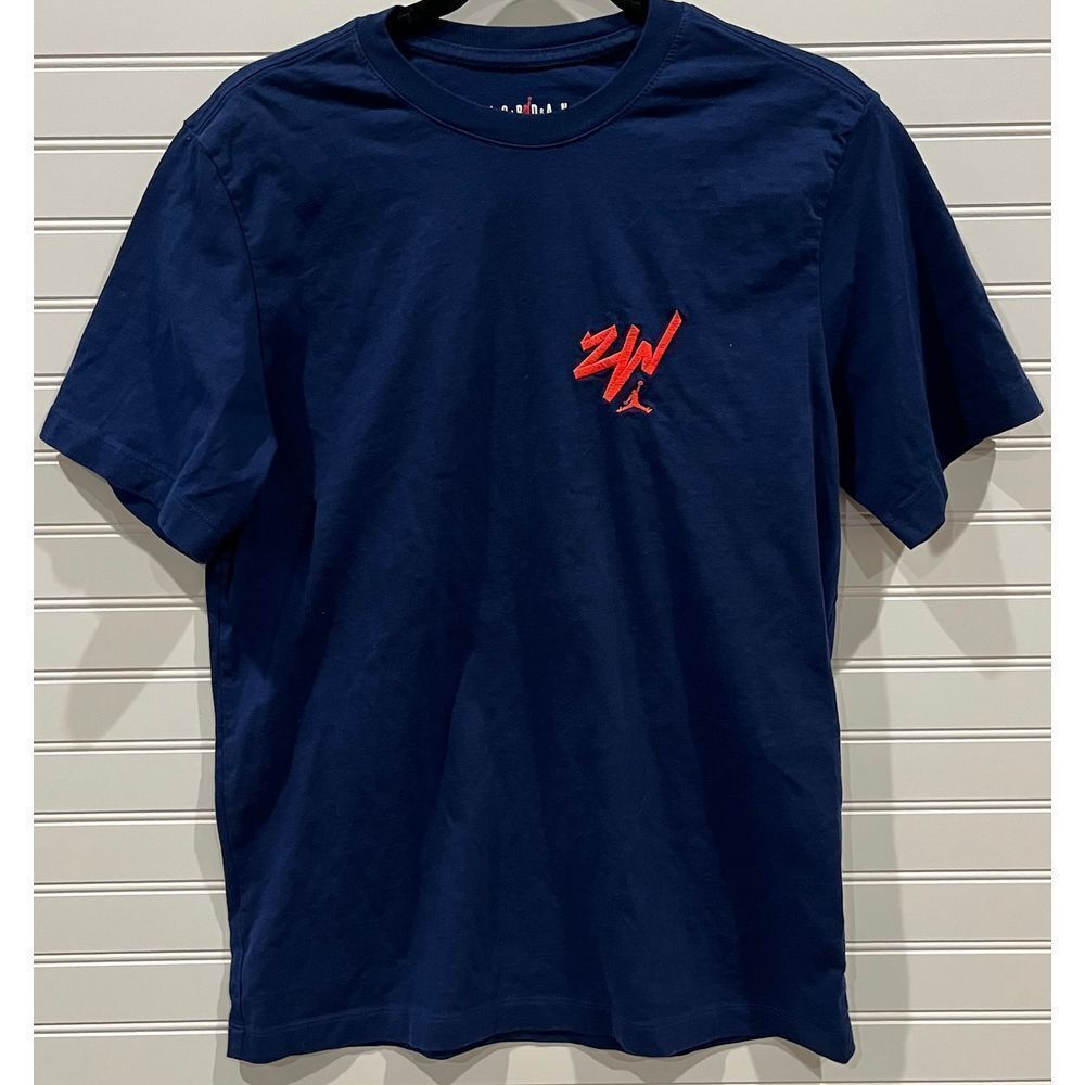 Jordan‎ Navy Blue Red ZW Logo Jumpman Graphic Basketball T-Shirt Mens M